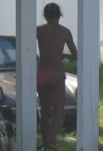 A hot teen neighbor in various bikinis
