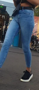 Various hot butts in tight jeans on the street and inside cafes, some teens too