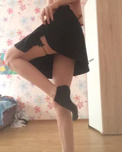 Hot Legs in Skirt and Black Socks Home Selfie