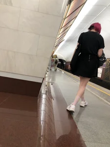 Cute Candid Teen With Red Hair in a Skirt Subway Creepshots Gallery