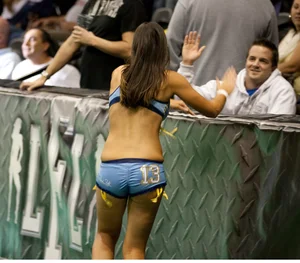 Sexy female football players with hot bodies