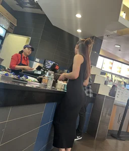 Fat booty brunette in tight black dress (oc)