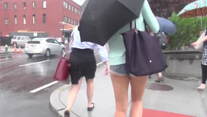 Screenshots from The Epic Blonde video of a girl in shorts and dresses