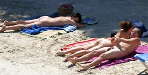 Nude beach and topless girls
