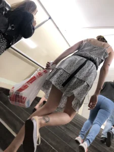 Sexy Masked Girl in a Dress Subway Creepshots Gallery - Slim Legs And Bony Back