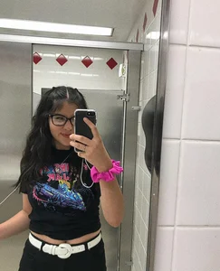 Cute teen's tummy selfie