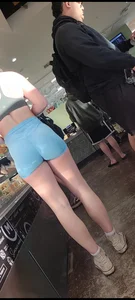 Woman in shorts