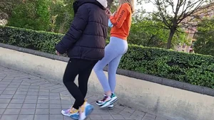 Gorgeous and sexy girl in leggings