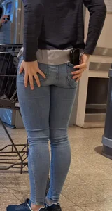 Tight jeans and sporty legs