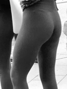 Cute little ass in black leggings