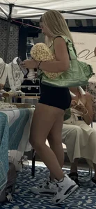 Blonde college girl showing ass sexy shorts