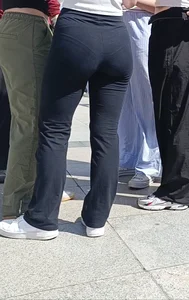 Nice round butt showing panties under legging