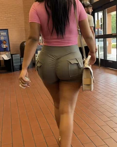 Latina in tiktok legging shorts