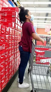 Latina tight jeans shopping