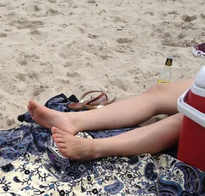 Female Feet Closeups on the Beach