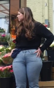 Various hot butts in tight jeans on the street and inside cafes, some teens too