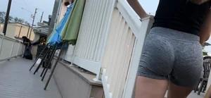 Could have watched all day. Skin tight grey shorts