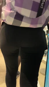 Smiley College Girl In Black Leggings