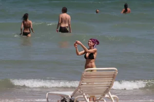 Big collection of various sexy girls on a beach in bikinis