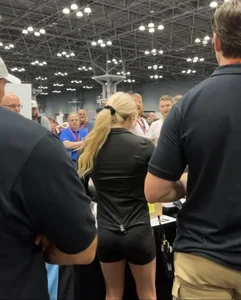 Gymnast in tight shorts at Fanatics event (OC)