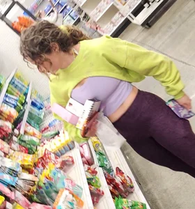 Colorful fitness milf