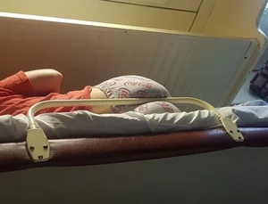 Girl in Pants with Big Booty Sleeping in a Sleeping Train Car Creepshot