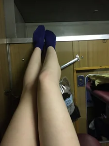 Skinny Legs in Socks Selfie in the Train Sleeping Car