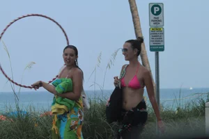 Sexy Florida beach bikini girls, some topless