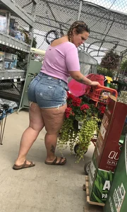 Pigtails blonde milf with huge curves in Home Depot pt.1