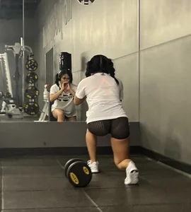 Asian in gym with perfect ass