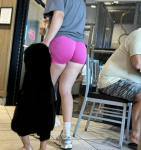 Feeling pretty in pink  multiple ass shots in shorts