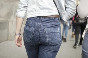 Super tight jeans close ups