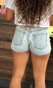 White jean shorts booty (OC)