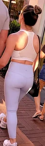 Tight booty white yoga pants..