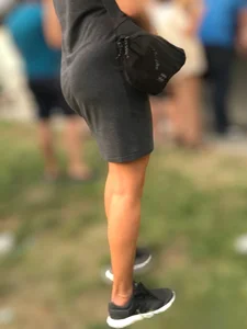 Skinny candid legs and nice booty in a dress, creepshot in a park
