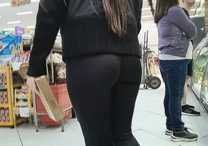 Girl in black leggings