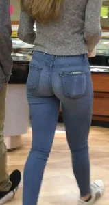 Tight ass in jeans at the store
