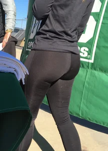 Dicks girl in leggings with an incredible ass