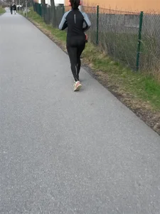 Candid track girls and runners