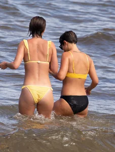 Frankie Bridge nip slips in a bikini on the beach