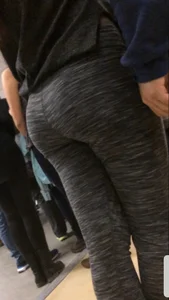 Muscular Booty in Yoga Pants Closeup Creepshot