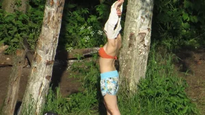 Girl Undressing in the Woods - Countryside Voyeur Candid Photos