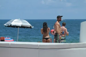 More sexy girls in bikinis and thongs at Deerfield Beach in Florida