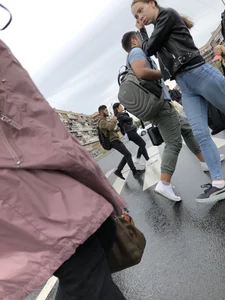 Hot Booty in Tight Jeans - Girl in Leather Jacket Street Candid