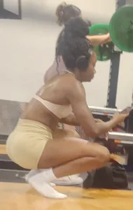 Ebony gym rat. Working on her perfect bubble ass