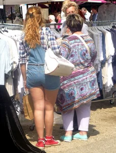 Phat ass in denim shorts creepshot