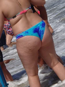 Thick beach babe with big booty and big boobs