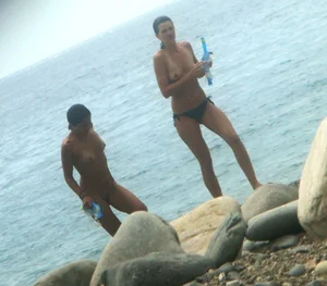 Nude beach and topless girls