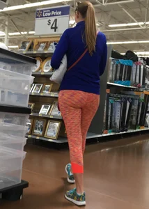 Pink patterned leggings ass at Walmart