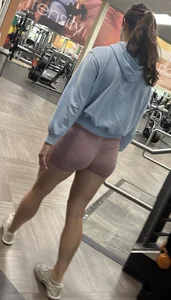 Part 2 of this sexy college Pawg in pink biker shorts